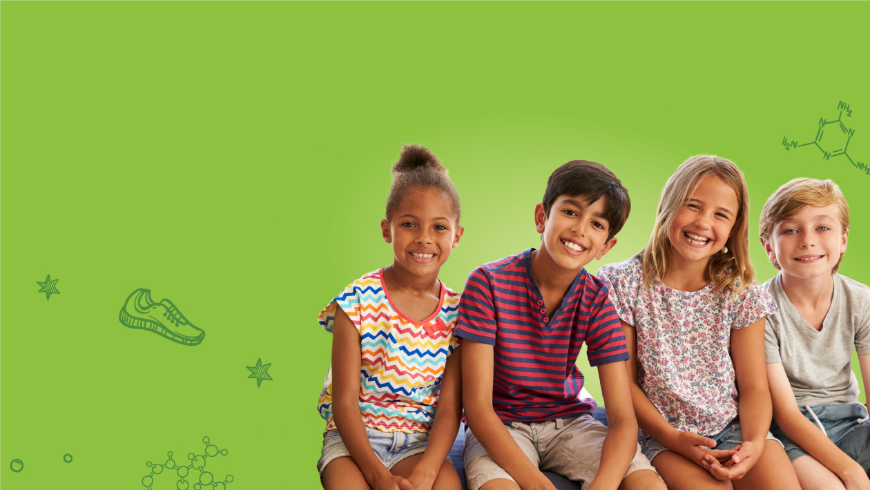 kids sitting on a table
